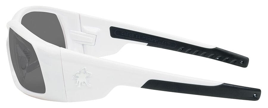 Crews Swagger Safety Glasses with White Frame and Gray Anti-Fog Lens - Side