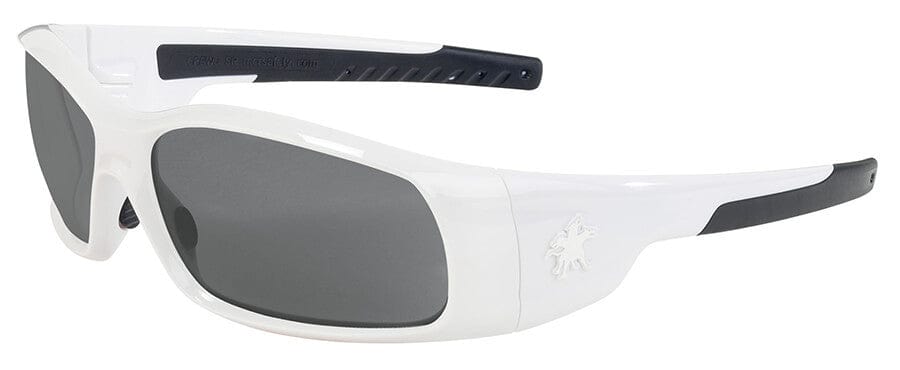 Crews Swagger Safety Glasses with White Frame and Gray Anti-Fog Lens