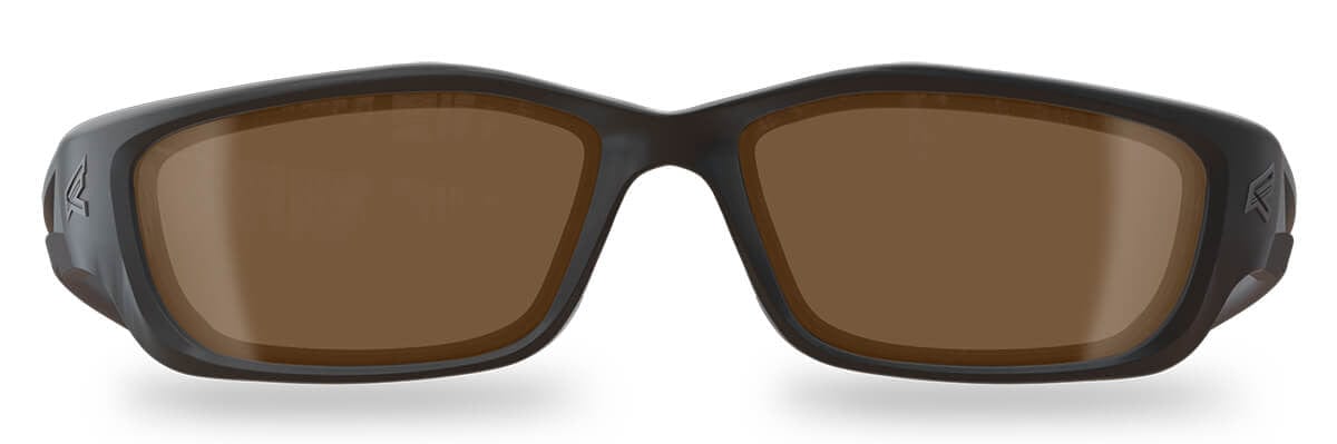 Edge Kazbek XL Polarized Safety Glasses Black Frame Copper Driving Lens TSK-XL215 - Front View