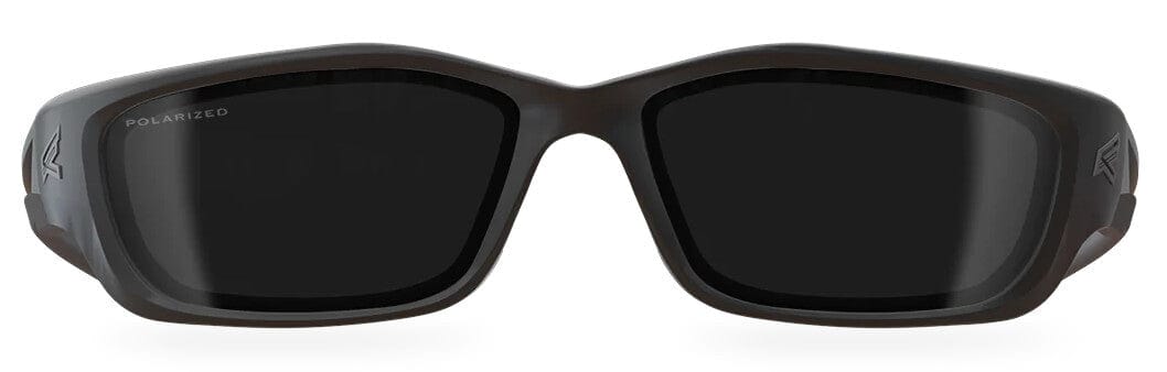 Edge Kazbek XL Safety Glasses with Black Frame and Polarized Smoke Lens TSK-XL216 - Front View