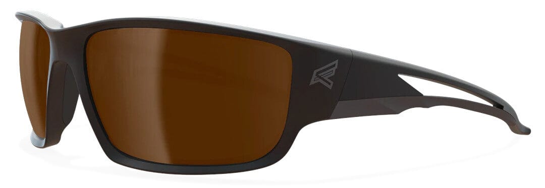 Edge Eyewear TSK215, Kazbek Safety Glasses, Black Frame, Polarized Copper Driving Lens