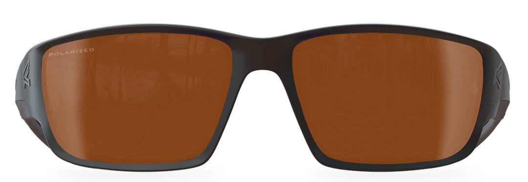 Edge Kazbek Polarized Safety Glasses with Matte Black Frame and Copper Driving Lens TSK215 - Front View