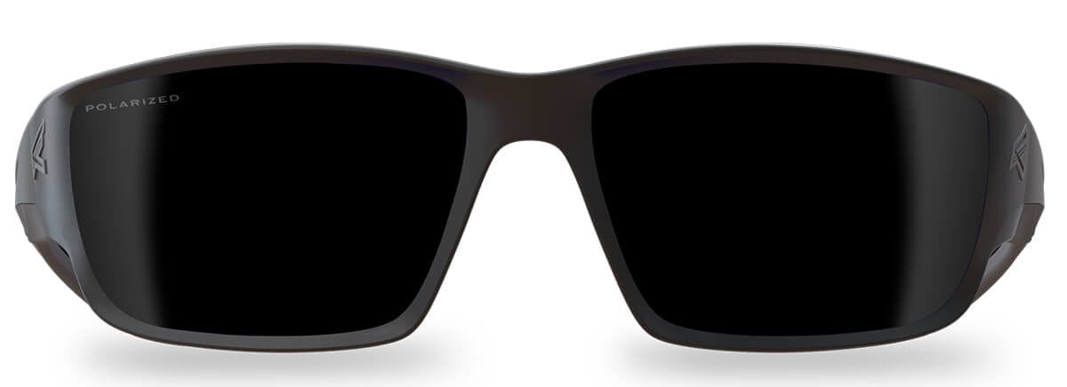 Edge Kazbek Safety Glasses Black Frame Smoke Polarized Vapor Shield Lens TSK236VS - Front View