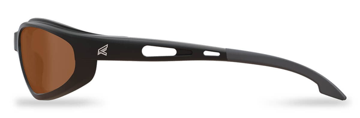 Edge Dakura Polarized Safety Glasses with Black Frame and Copper Lens TSM215 - Side View