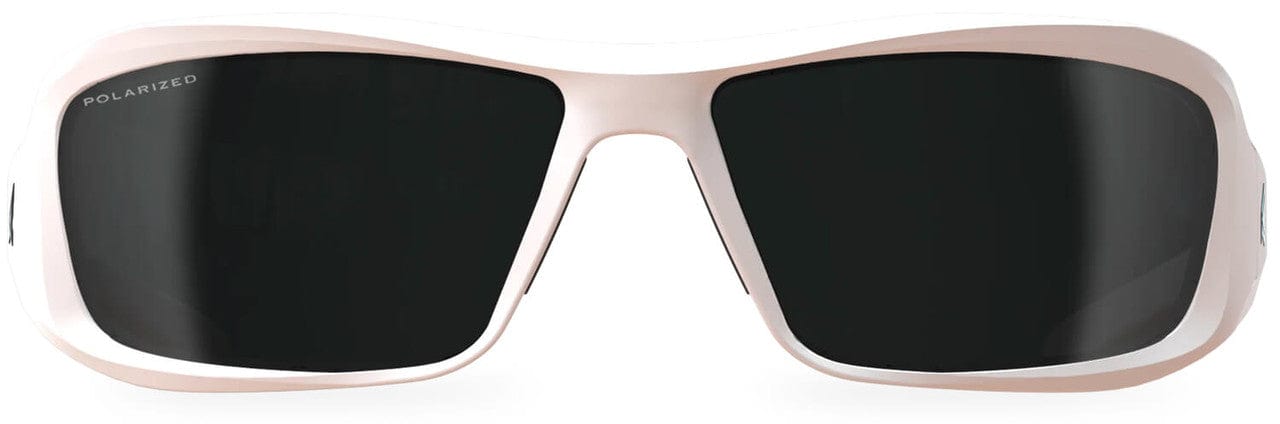 Edge Brazeau Safety Glasses with White Frame and Polarized Smoke Lens TXB246 - Front View