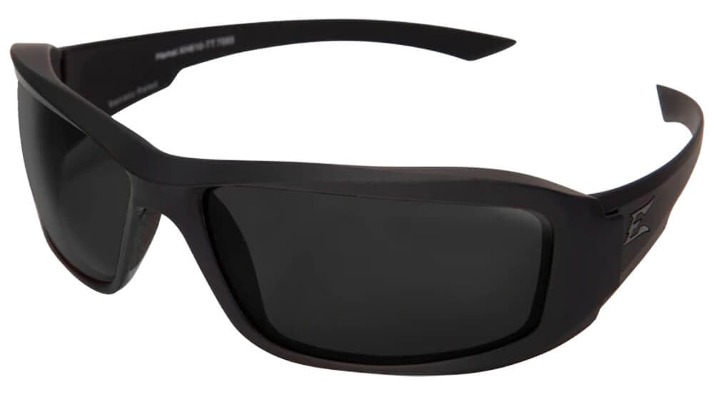 Edge Tactical Eyewear Hamel Safety Glasses with Black Thin Temple and Polarized Smoke Vapor Shield Lens