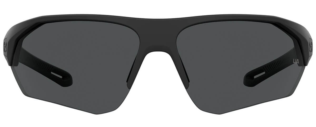 Under Armour Playmaker Sunglasses with Black Frame and Grey Lens UA0001GS-003-KA - Front View