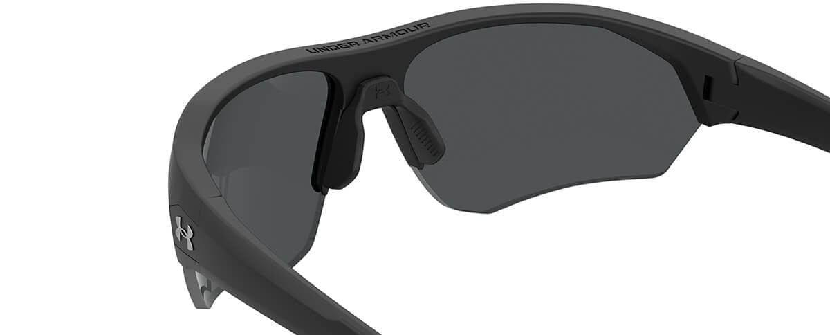 Under Armour Playmaker Sunglasses with Black Frame and Grey Lens UA0001GS-003-KA - Side View