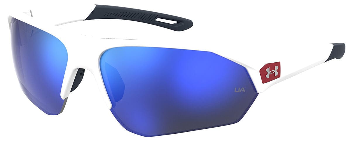 Under Armour Playmaker Sunglasses with White Frame and Baseball Blue Lens UA0001GS-6HT-W1