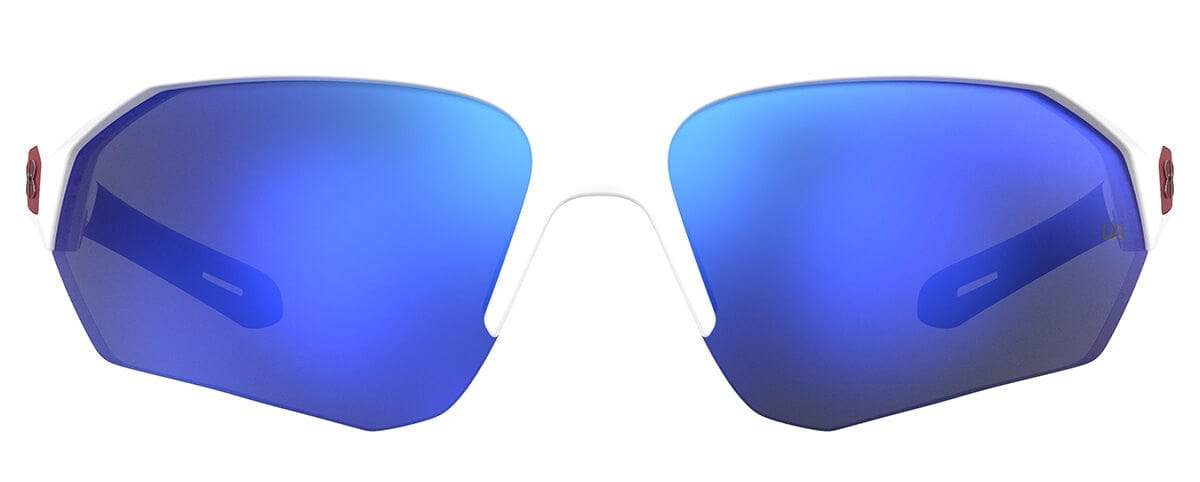 Under Armour Playmaker Sunglasses with White Frame and Baseball Blue Lens UA0001GS-6HT-W1 - Front View