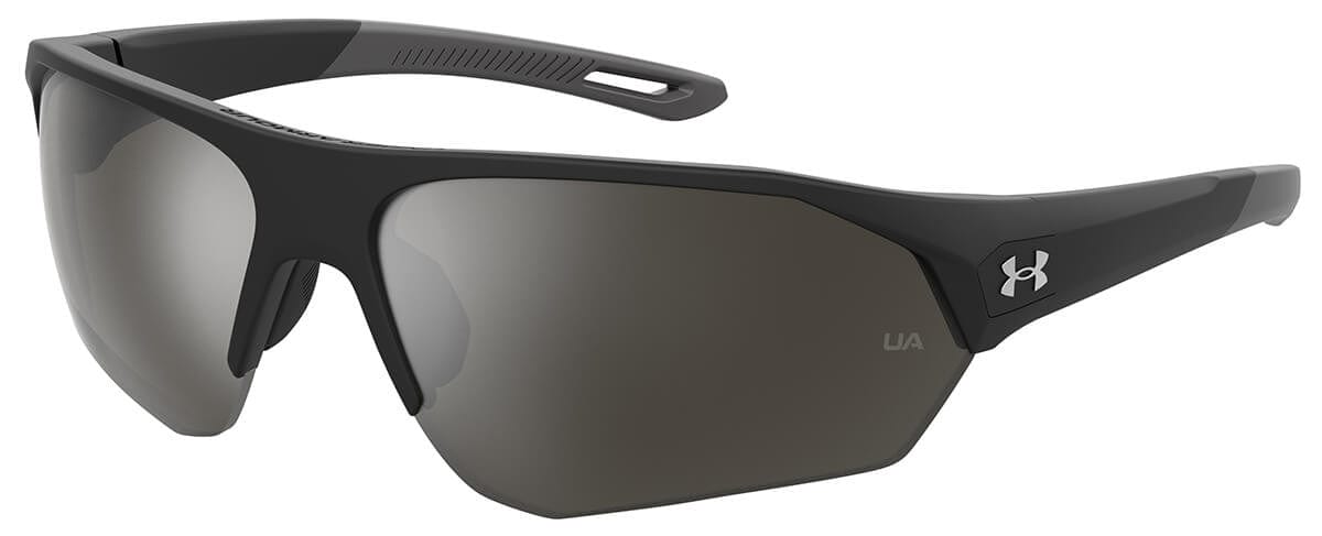Under Armour Playmaker Sunglasses with Black Frame and Silver Mirror Lens UA0001GS-807-QI)