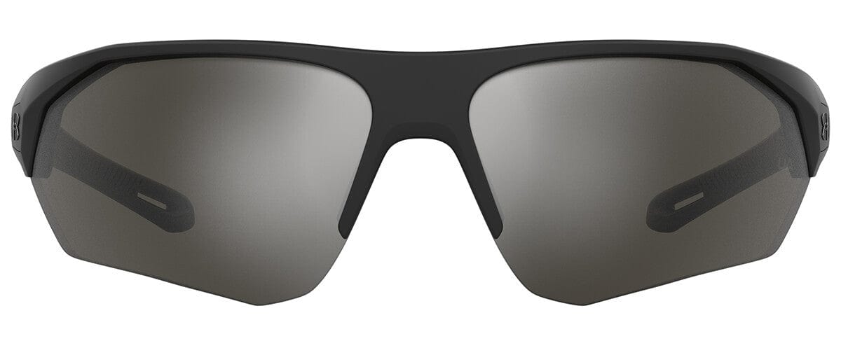 Under Armour Playmaker Sunglasses with Black Frame and Silver Mirror Lens UA0001GS-807-QI) - Front View