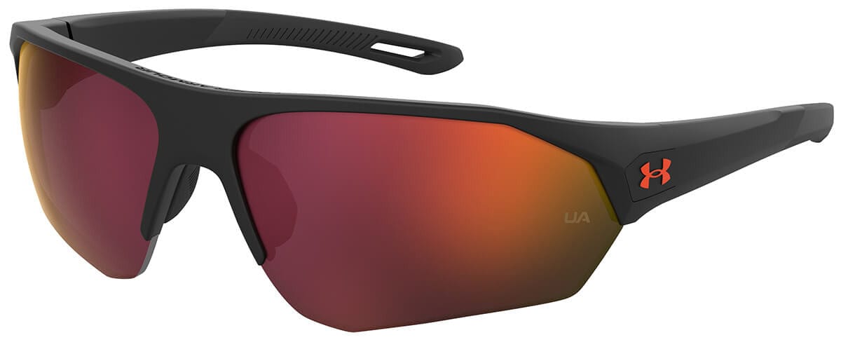 Under Armour Playmaker Sunglasses with Matte Black Frame and Orange Multilayer Lens UA0001GS-RC2-7F