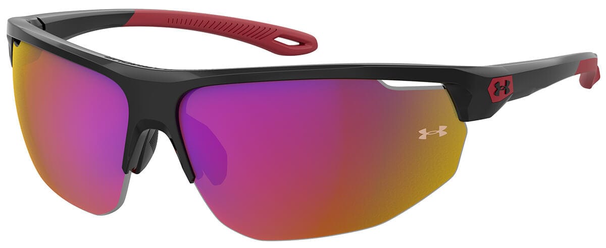 Under Armour Clutch Sunglasses with Black Frame and Grey Infrared Mirror Lens