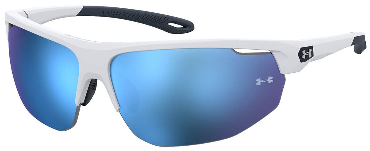 Under Armour Clutch Sunglasses with Halo Grey  Frame and Grey Blue Mirror Lens UA0002GS-09V-W1