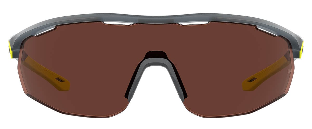Under Armour Gametime Sunglasses with Opal Grey Frame and Brown Polarized Lens UA0003GS-0UV-6A - Front View