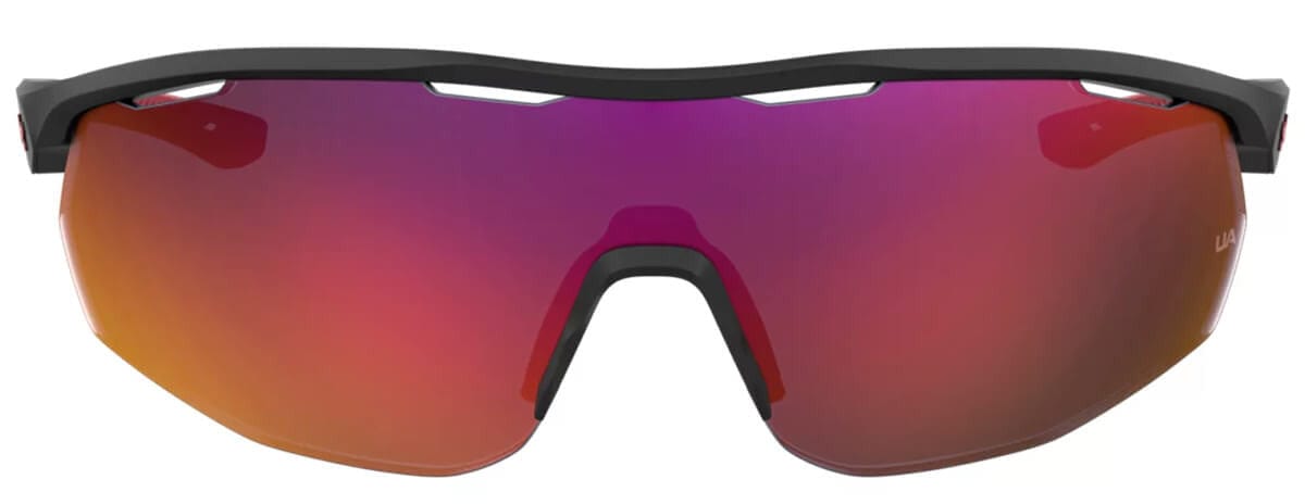 Under Armour Gametime Sunglasses with Black Frame and Grey Infrared Mirror Lens UA0003GS-4NL-B3 - Front View
