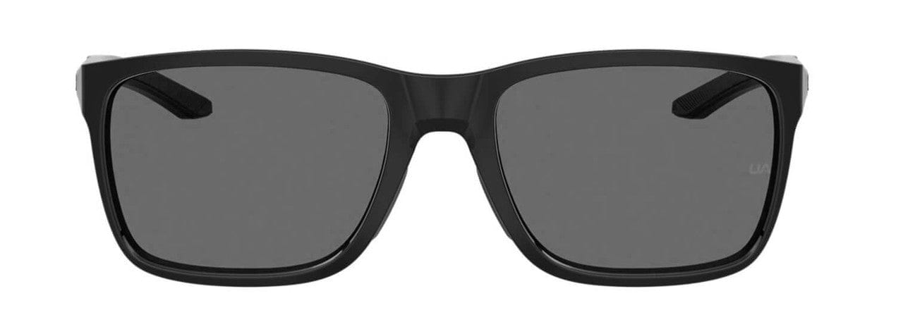 Under Armour Hustle Sunglasses with Black Frame and Grey Polarized Lens UA0005S-003-M9 - Front View