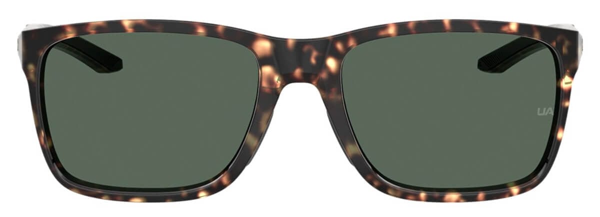 Under Armour Hustle Sunglasses with Brown Havana Frame and Green Lens UA0005S-086-QT - Front View