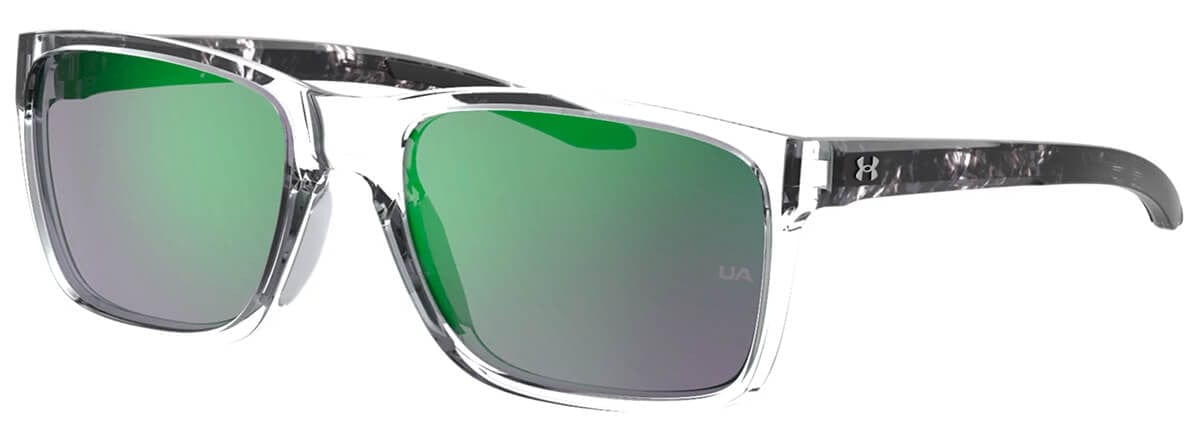 Under Armour Hustle Sunglasses with Crystal Frame and Green Mirror Lens UA0005S-MNG-Z9