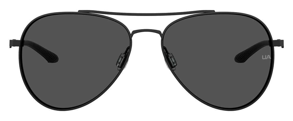 Under Armour Instinct Sunglasses with Black 57mm Frame and Grey Lens UA0007GS-003-57IR - Front View