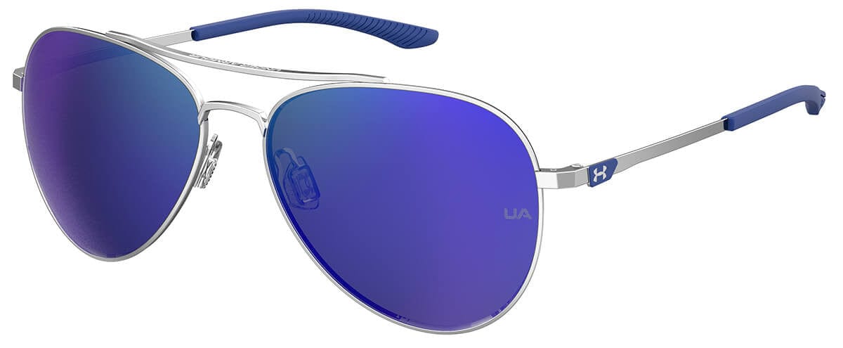 Under Armour Instinct Sunglasses with Palladium 59mm Frame and Blue Mirror Lens UA0007GS-010-Z0