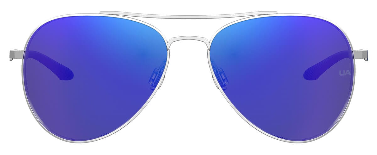 Under Armour Instinct Sunglasses with Palladium 59mm Frame and Blue Mirror Lens UA0007GS-010-Z0 - Front View