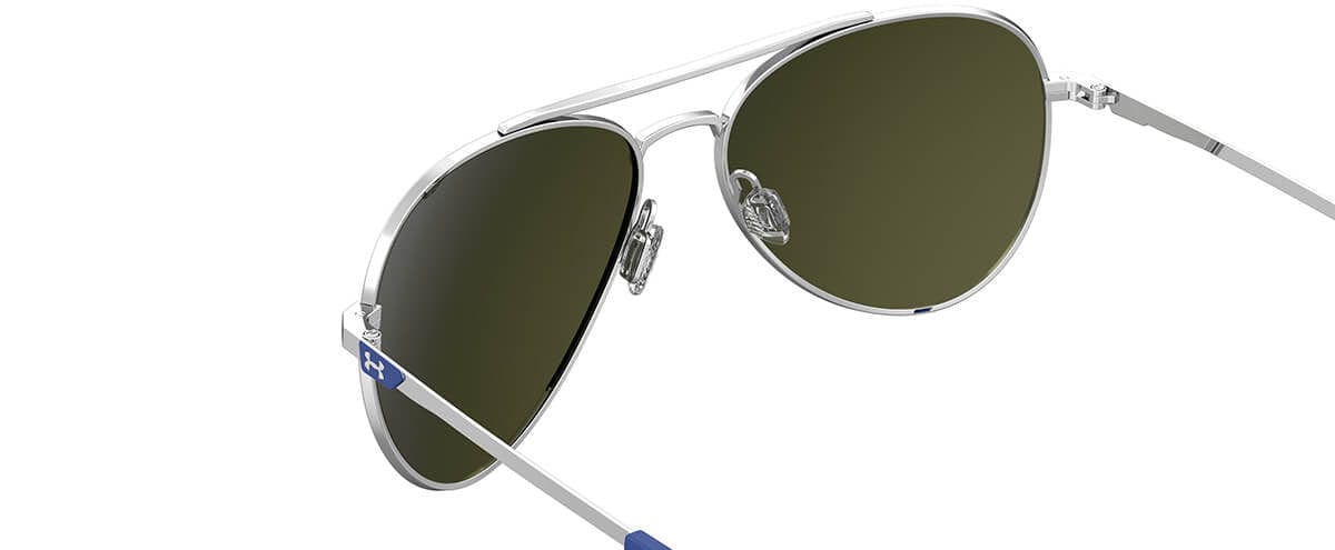 Under Armour Instinct Sunglasses with Palladium 59mm Frame and Blue Mirror Lens UA0007GS-010-Z0 - Side View