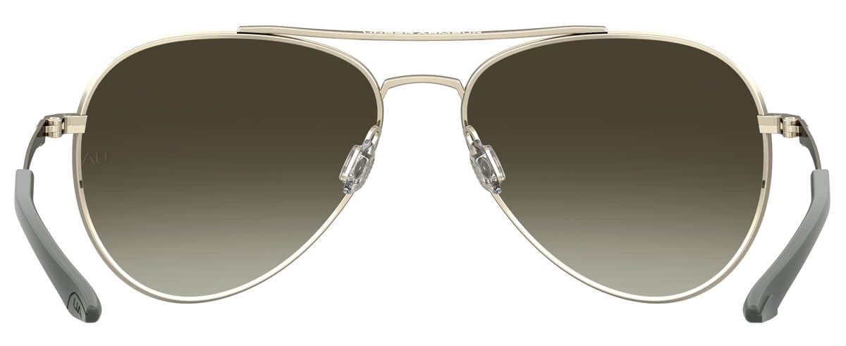 Under Armour Instinct Sunglasses with Light Gold 57mm Frame and Brown Lens UA0007GS-3YG-HA - Back View