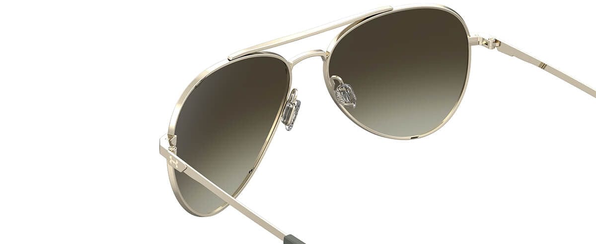 Under Armour Instinct Sunglasses with Light Gold 57mm Frame and Brown Lens UA0007GS-3YG-HA - Side View