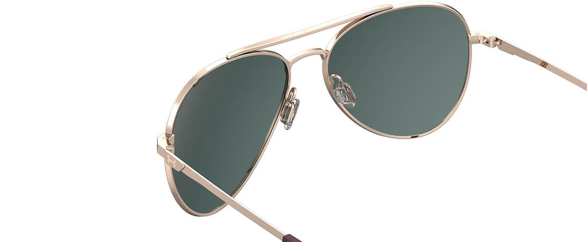 Under Armour Instinct Sunglasses with Rose Gold 57mm Frame and Rose Gold Mirror Lens UA0007GS-AU2-0J - Side View