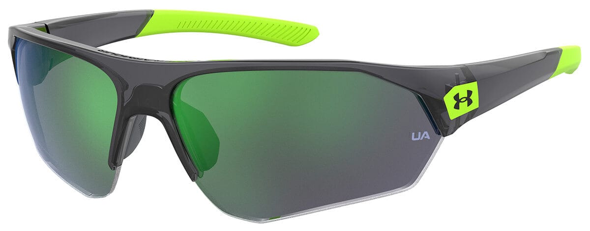 Under Armour Playmaker Jr Sunglasses with Transparent Grey Frame and Green Lens UA7000S-3U5-V8