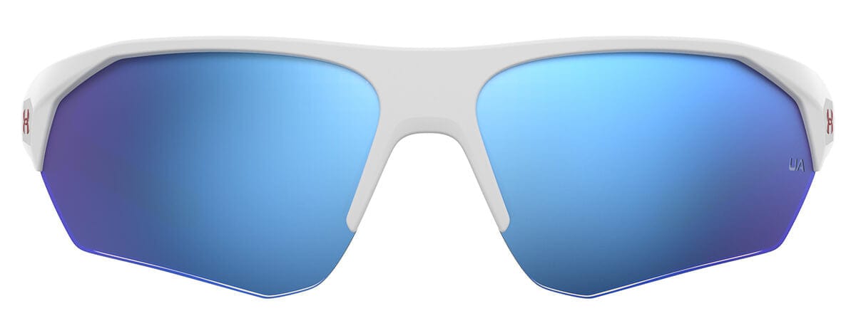 Under Armour Playmaker Jr Sunglasses with White Frame and Baseball Blue Lens UA7000S-6HT-W1 - Front View