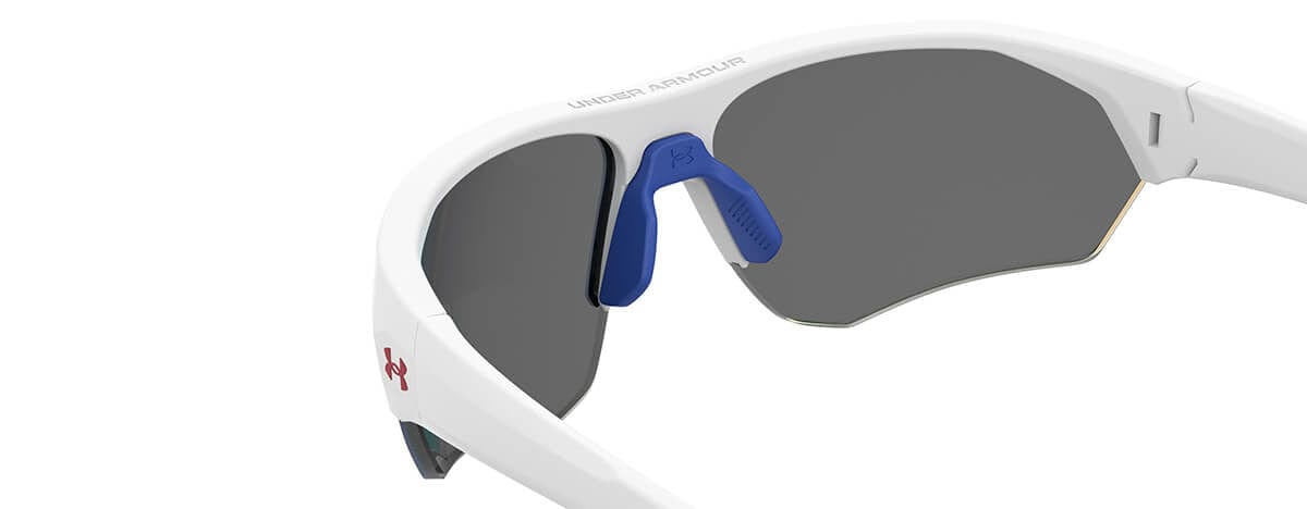 Under Armour Playmaker Jr Sunglasses with White Frame and Baseball Blue Lens UA7000S-6HT-W1 - Side View