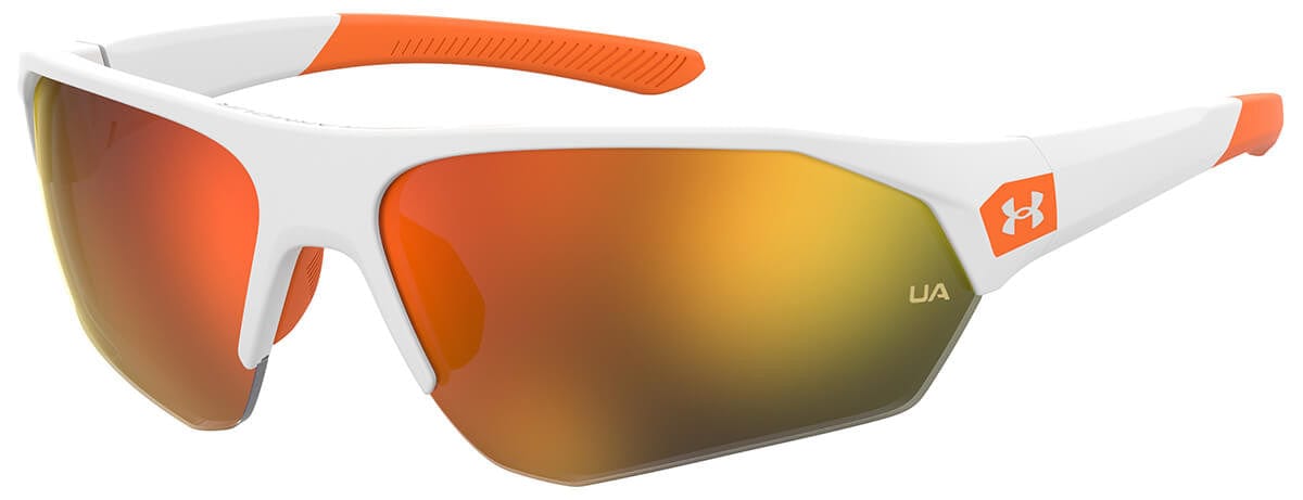 Under Armour Playmaker Jr Sunglasses with White Frame and Baseball Orange Lens UA7000S-IXN-50