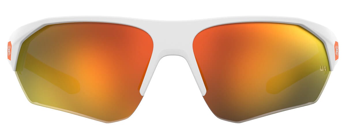 Under Armour Playmaker Jr Sunglasses with White Frame and Baseball Orange Lens UA7000S-IXN-50 - Front View