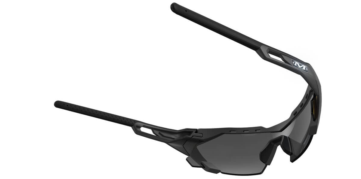 Mechanix Wear Type-E Safety Glasses with Grey Frame and Fire Mirror Anti-Fog Lens VES-21AK-BU - Back View