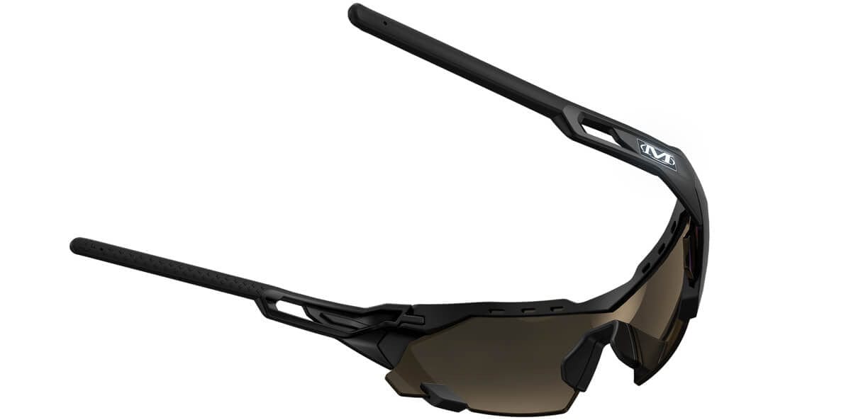 Mechanix Wear Type-E Safety Glasses with Grey Frame and Blue Diamond Mirror Anti-Fog Lens VES-22AE-BU - Back View