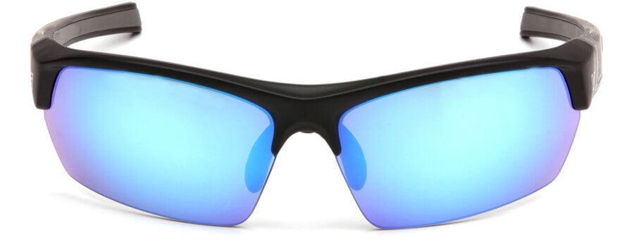 Venture Gear Tensaw Safety Sunglasses with Black Frame and Ice Blue Mirror Anti-Fog Lens - Front