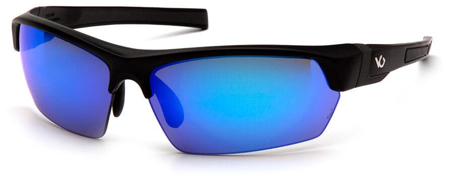 Venture Gear Tensaw Safety Sunglasses with Black Frame and Ice Blue Mirror Anti-Fog Lens