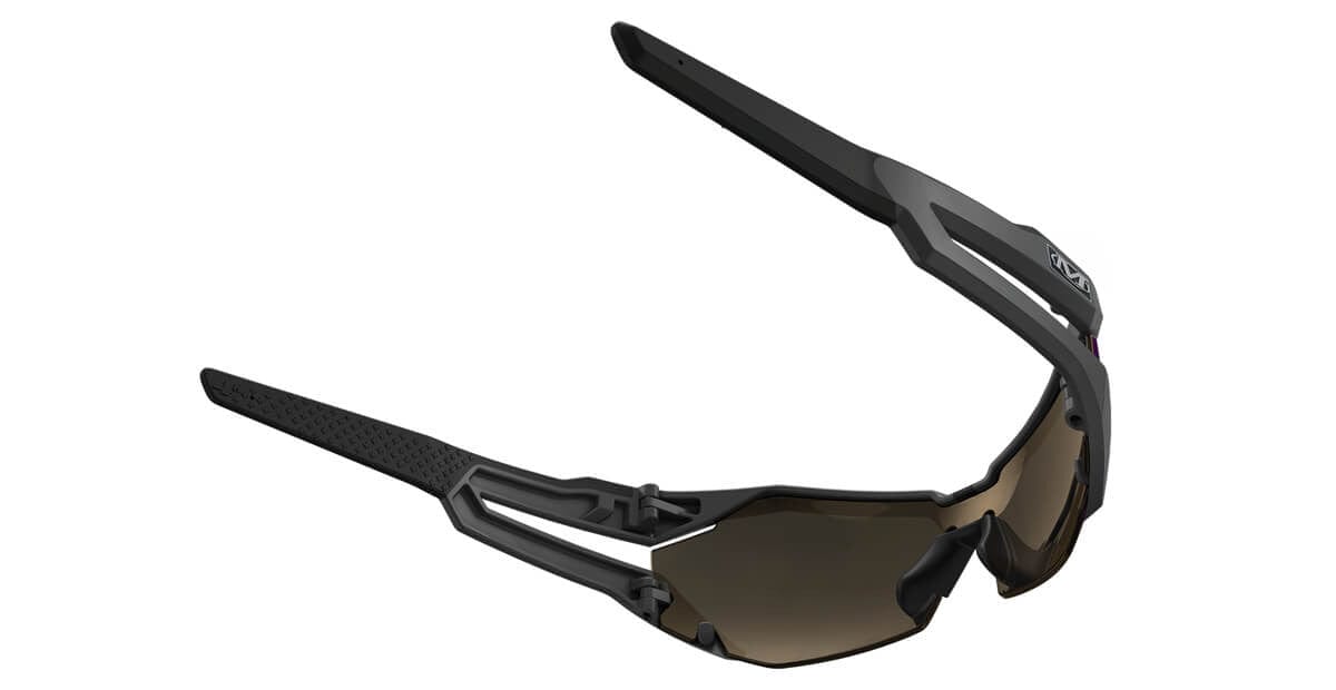 Mechanix Wear Type-V Safety Glasses with Grey Frame and Blue Diamond Mirror Anti-Fog Lens VVS-22AH-BU - Back View