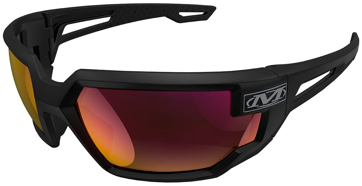Mechanix Wear Type-X Safety Glasses with Black Frame and Fire Mirror Anti-Fog Lens VXS-21AE-BU