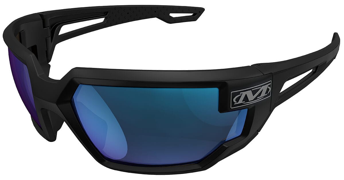 Mechanix Wear Type-X Safety Glasses with Black Frame and Blue Diamond Mirror Anti-Fog Lens VXS-22AE-BU