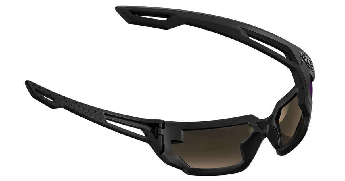 Mechanix Wear Type-X Safety Glasses with Black Frame and Blue Diamond Mirror Anti-Fog Lens VXS-22AE-BU - Back View