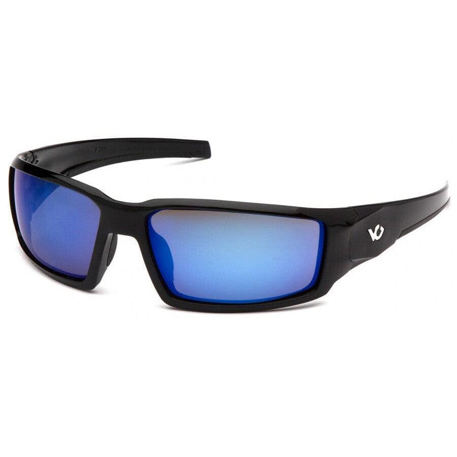 Venture Gear Pagosa Safety Sunglasses with Black Frame and Ice Blue Mirror Anti-Fog Lens