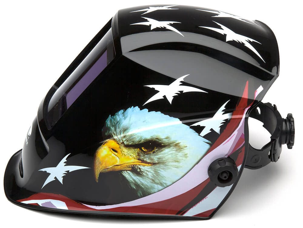 Pyramex Leadhead WHAM30 Series Auto-Darkening Welding Helmet - American Eagle - Side