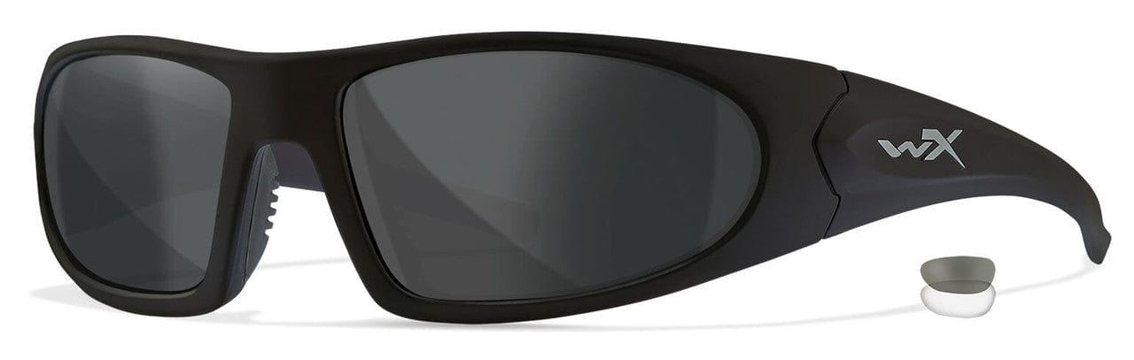Wiley X Romer III Advanced Ballistic Safety Glasses Kit Matte Black Frame Smoke Grey & Clear Lenses 1004
