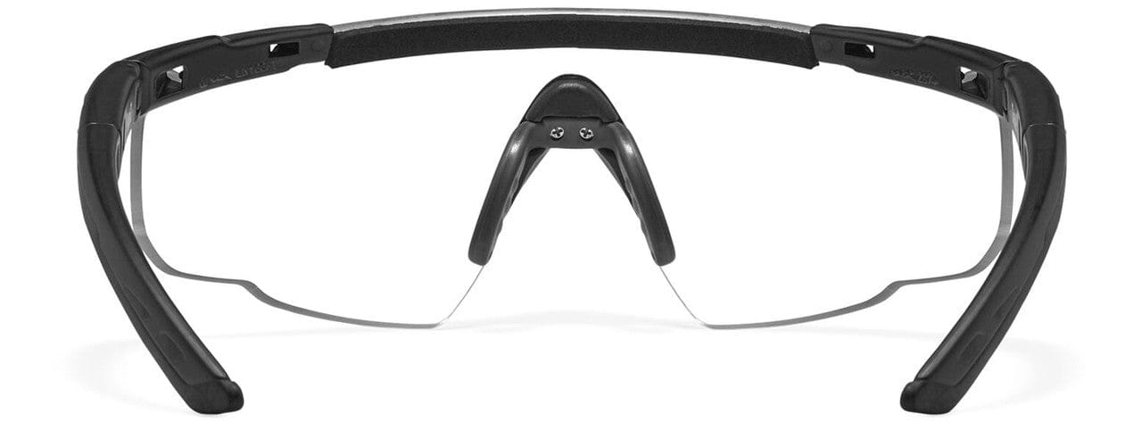 Wiley X Saber Advanced Ballistic Safety Glasses with Matte Black Frame and Clear Lenses 303 - Back View