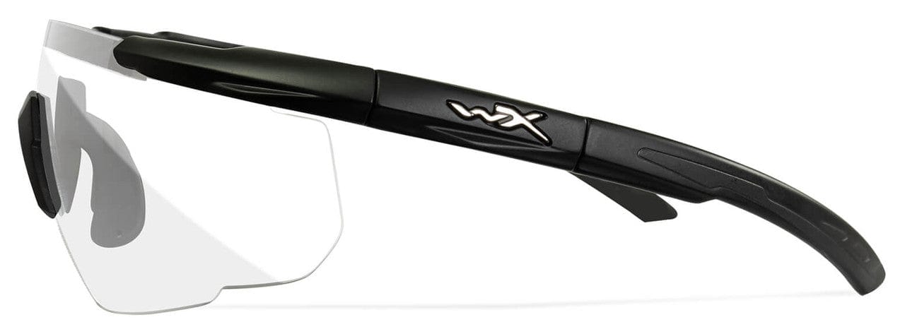 Wiley X Saber Advanced Ballistic Safety Glasses with Matte Black Frame and Clear Lenses 303 - Left View