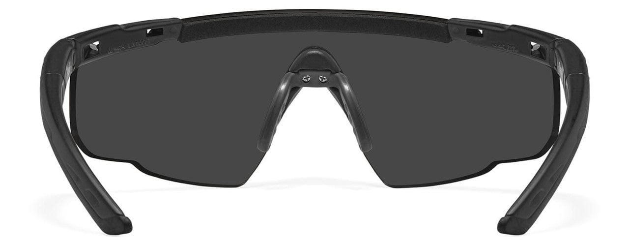 Wiley X Saber Advanced Ballistic Safety Glasses Kit with Matte Black Frame and Clear, Grey, and Light Rust Lenses 308 - Back View